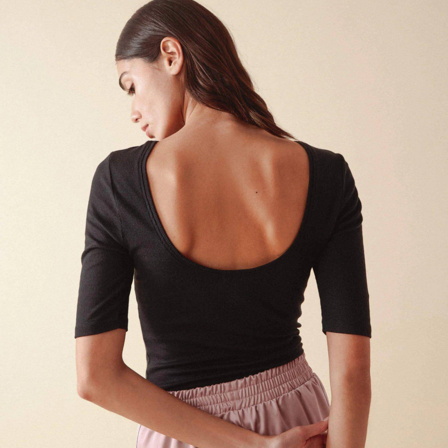 Top kurzarm mit offenem Rücken S0784 Repetto