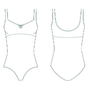 L6915 Bloch Tanztrikot breite Träger vorne gerafft