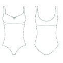 L6915 Bloch Tanztrikot breite Träger vorne gerafft