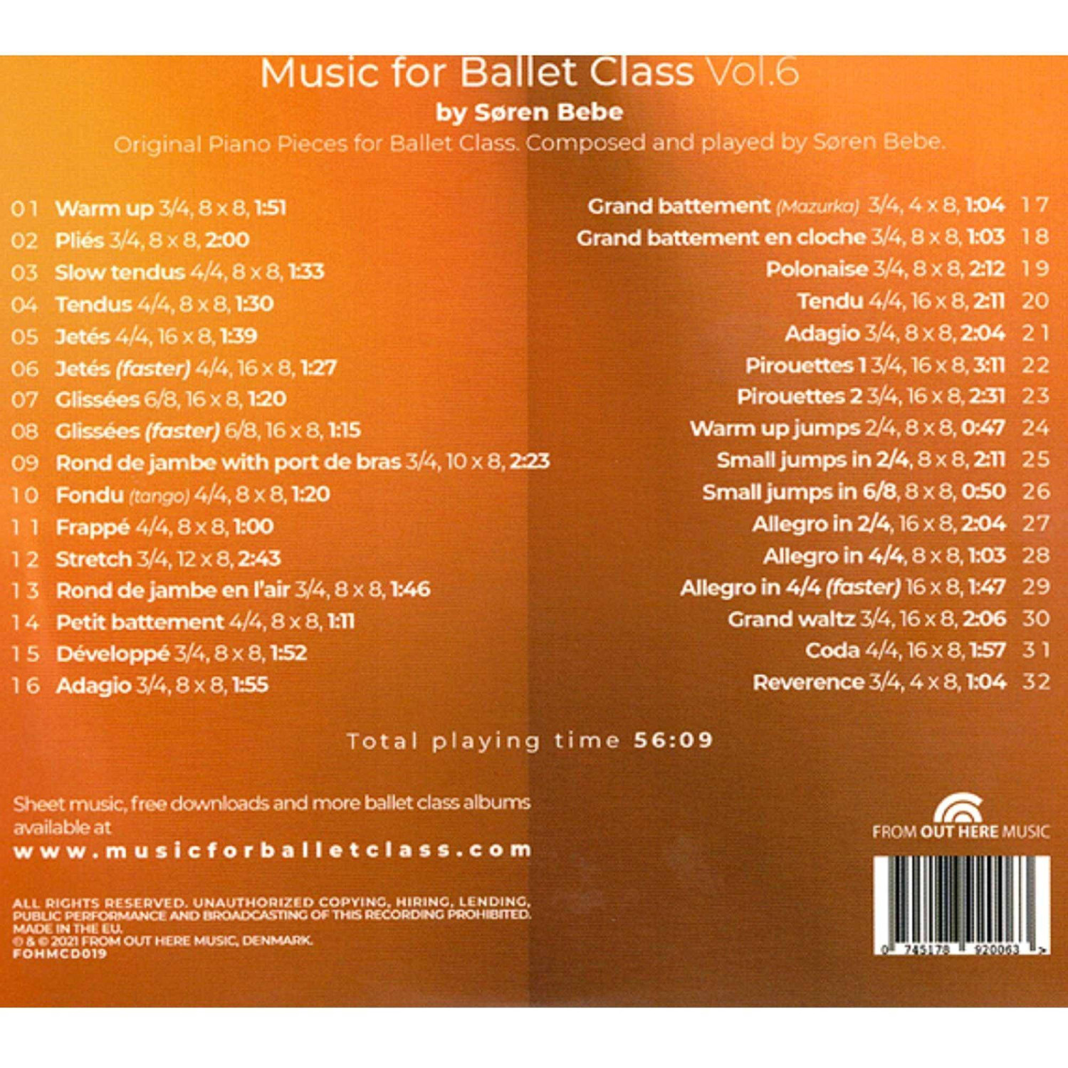 Ballett Class CD - Soren Bebe - FOHMCD019