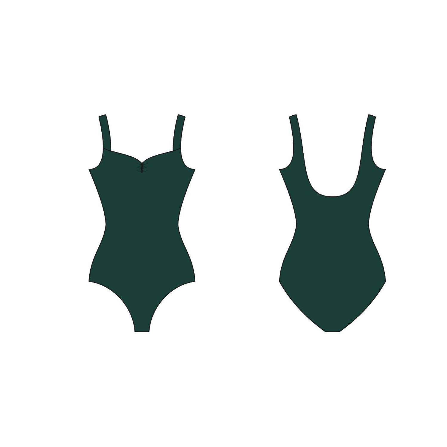 Tanztrikot Damen breite Träger gerafft FAUSTINE Wear Moi