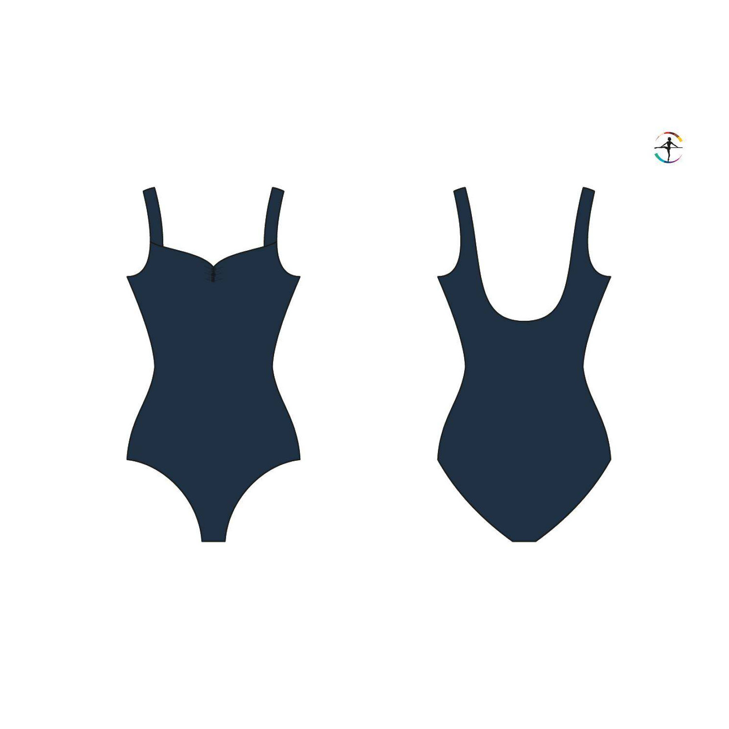Tanztrikot Damen breite Träger gerafft FAUSTINE Wear Moi