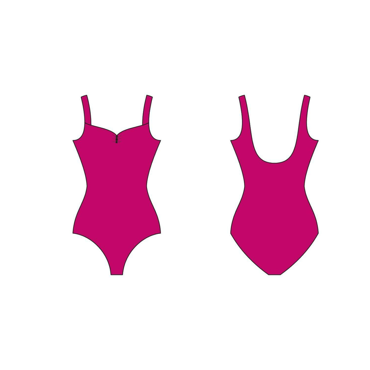 Tanztrikot Damen breite Träger gerafft FAUSTINE Wear Moi