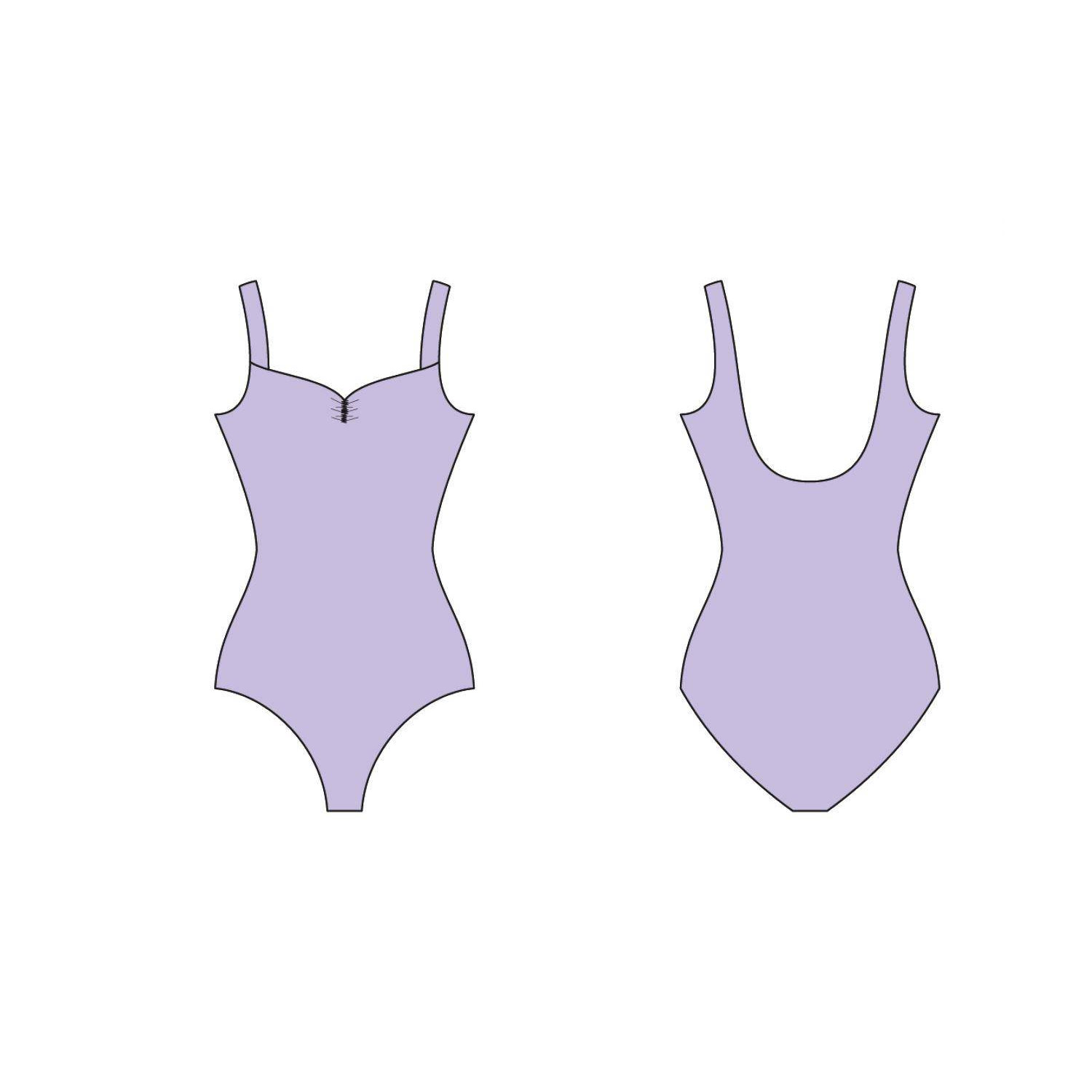 Tanztrikot Damen breite Träger gerafft FAUSTINE Wear Moi