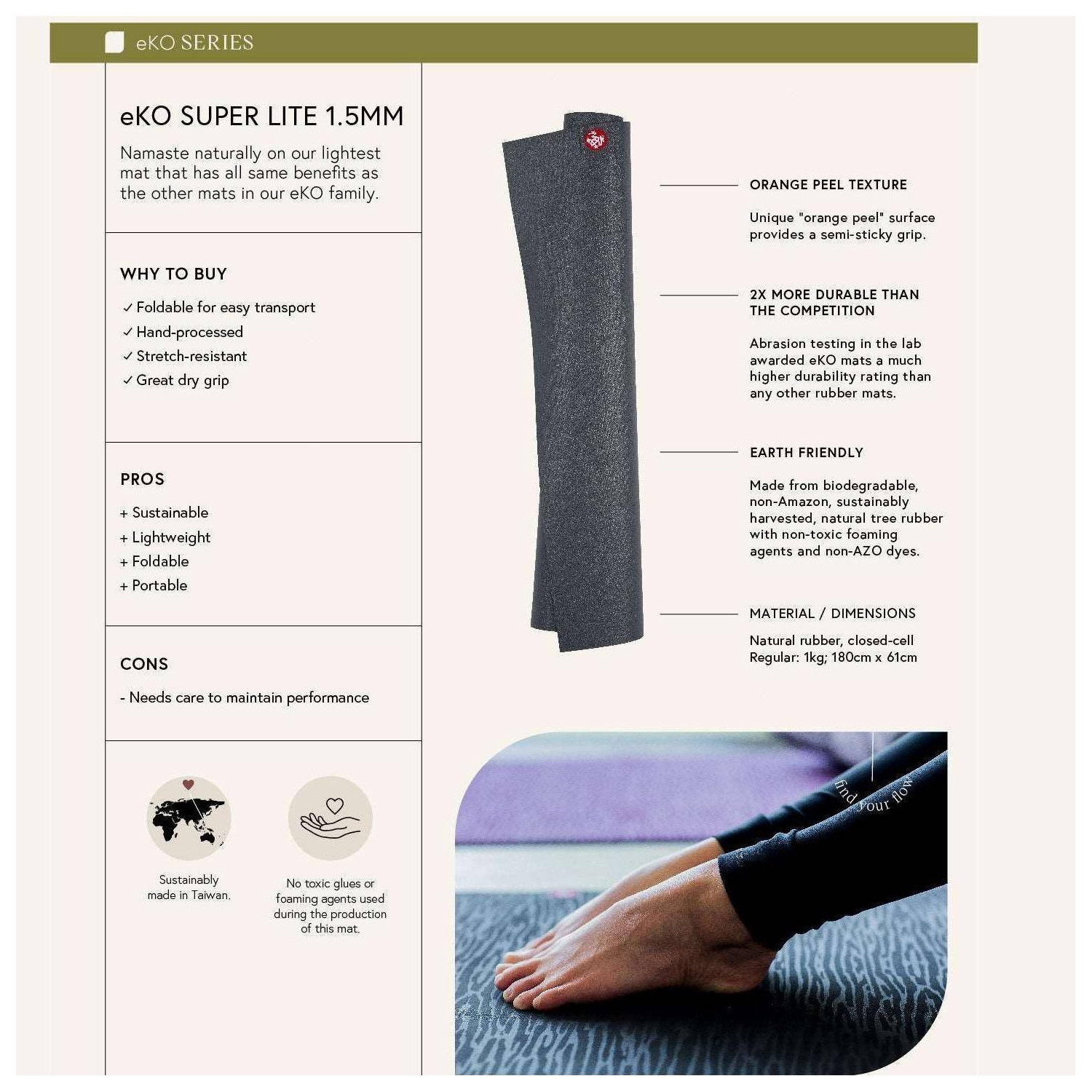 EKO Superlite superleichte Yoga Matte Manduka | Ballett Shop