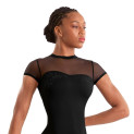 Trikot kurzarm mock neck mit Stickerei M20011LM Mirella Adagio