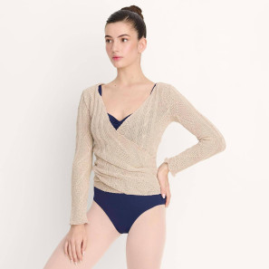 Wickelpullover aus Strick mit langen Ärmeln Ivory 6676 Intermezzo