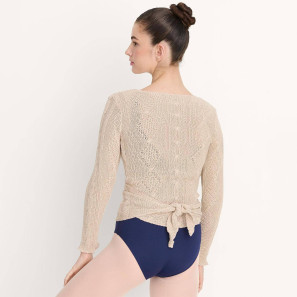 Wickelpullover aus Strick mit langen Ärmeln Ivory 6676 Intermezzo