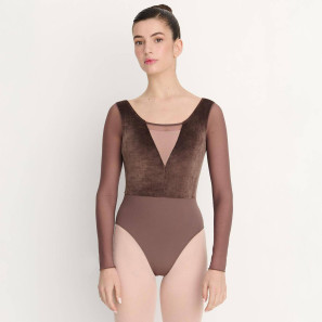 Ballett-Body mit langen Ärmeln, Samt und Tüll 31747 Intermezzo