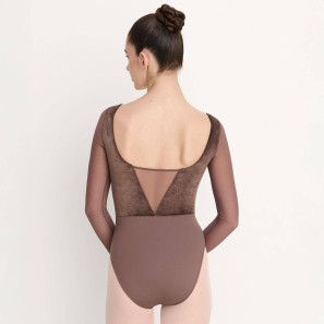 Ballett-Body mit langen Ärmeln, Samt und Tüll 31747 Intermezzo