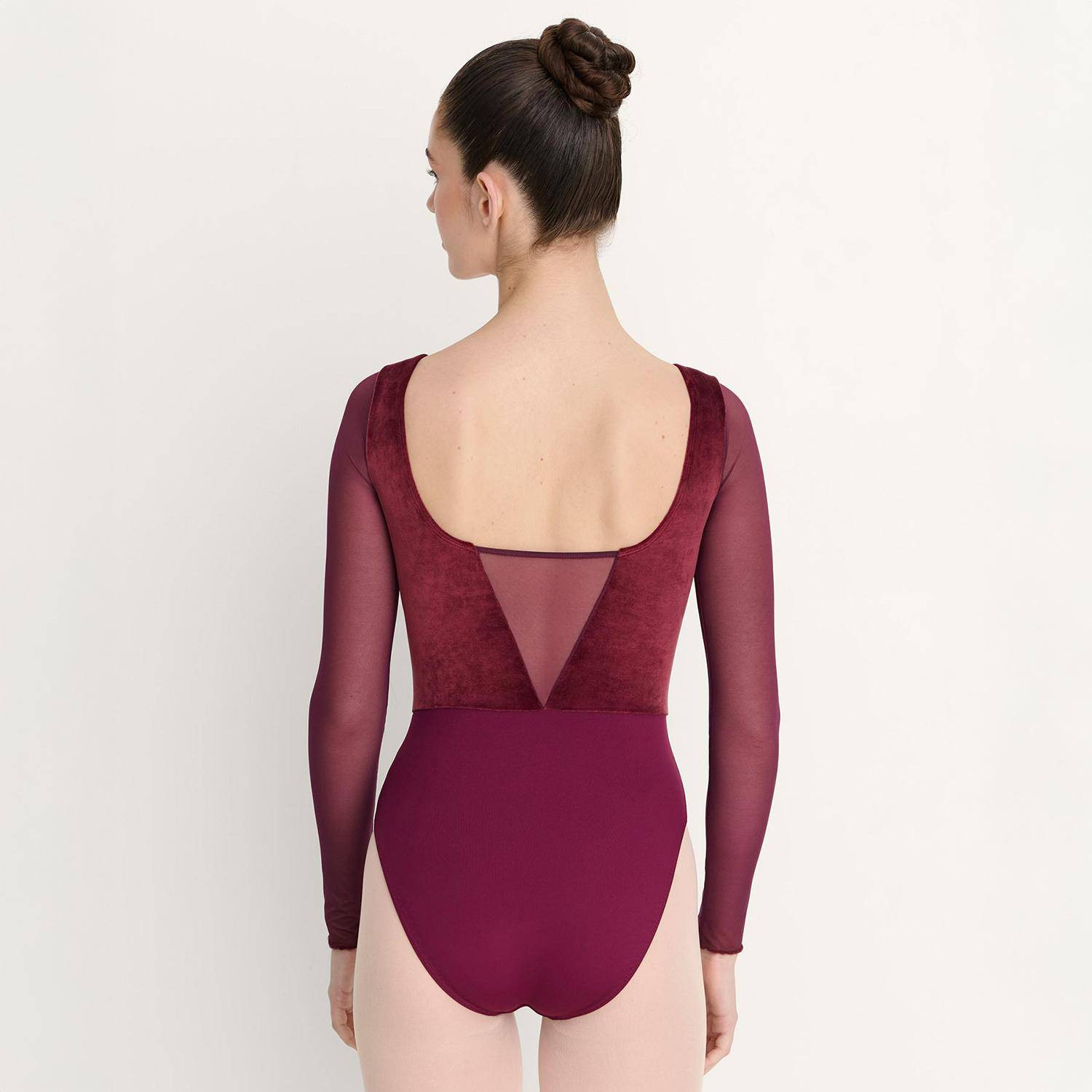 Ballett-Body mit langen Ärmeln, Samt und Tüll 31747 Intermezzo