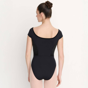 Ballett-Body mit kurzen Ärmeln, Samt und hohem Ausschnitt 31746 Intermezzo