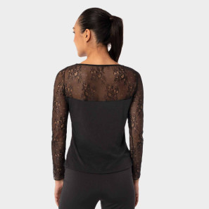 Langarmshirt mit floraler Spitze Fiama 6649 Intermezzo