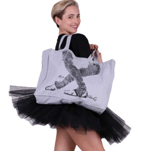 Shopper Bag Canvas LIKEG. LG-SHO-15G mit Spitzenschuh-Motiv