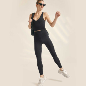 Heather Rib High Waisted Midi Legging HR3243 Beyond Yoga
