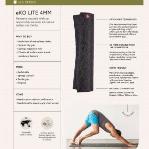 Yogamatte Manduka eKO Lite® Mat 4mm - 200cm Lang – Midnight