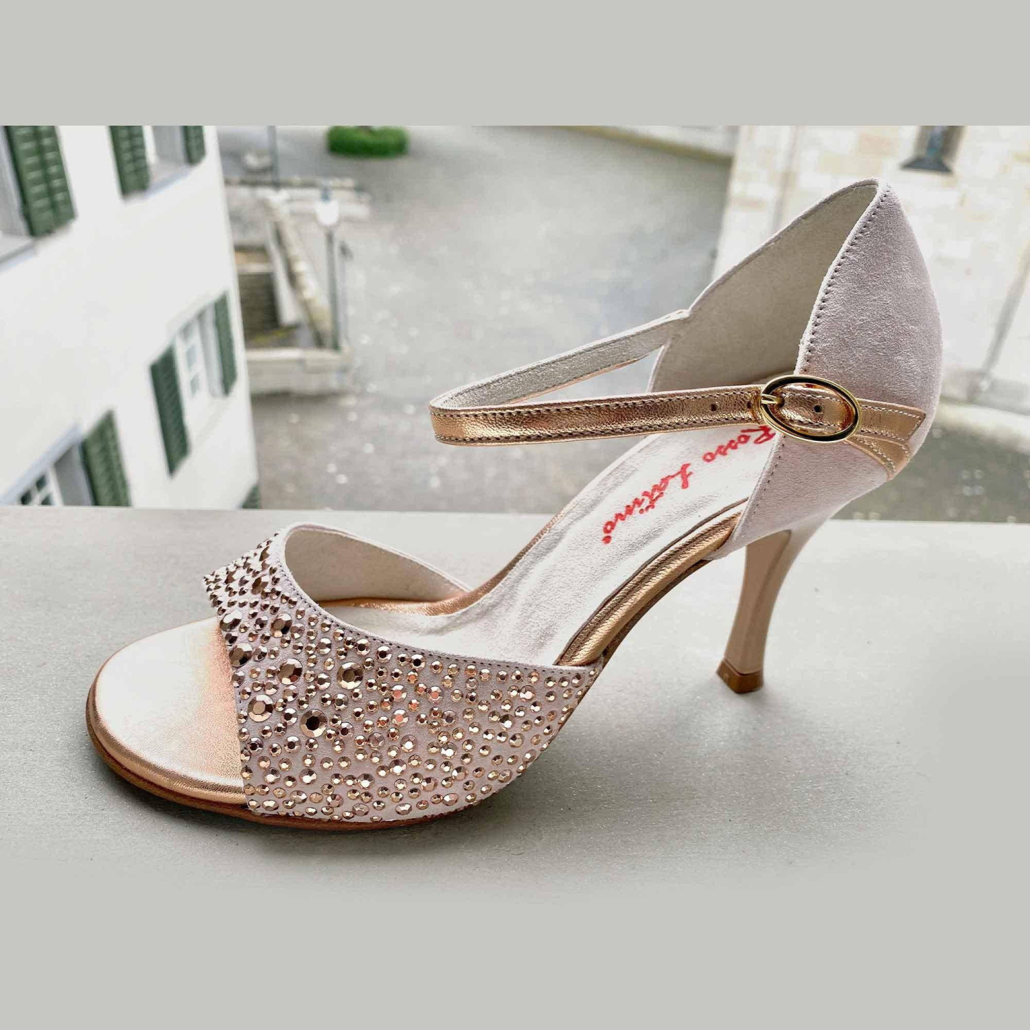BLONDY Latin Dance Schuhe Poudre Nieten Ballroom im Ballett Shop