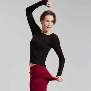 Langärmliges Tanz Top aus Bambus Viscose BALTIK von Temps Danse