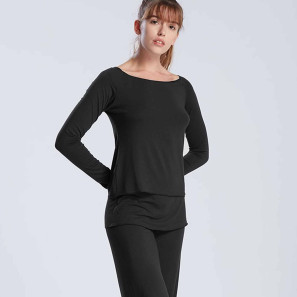 Langärmliges Tanz Top aus Bambus Viscose BALTIK von Temps Danse