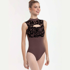 Ärmelloses Stehkragen Trikot mit beflocktem Mesh 31637 Intermezzo im Ballett Shop