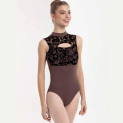 Ärmelloses Stehkragen Trikot mit beflocktem Mesh 31637 Intermezzo im Ballett Shop