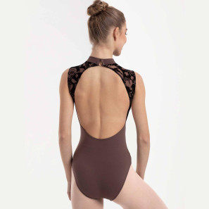 Ärmelloses Stehkragen Trikot mit beflocktem Mesh 31637 Intermezzo im Ballett Shop