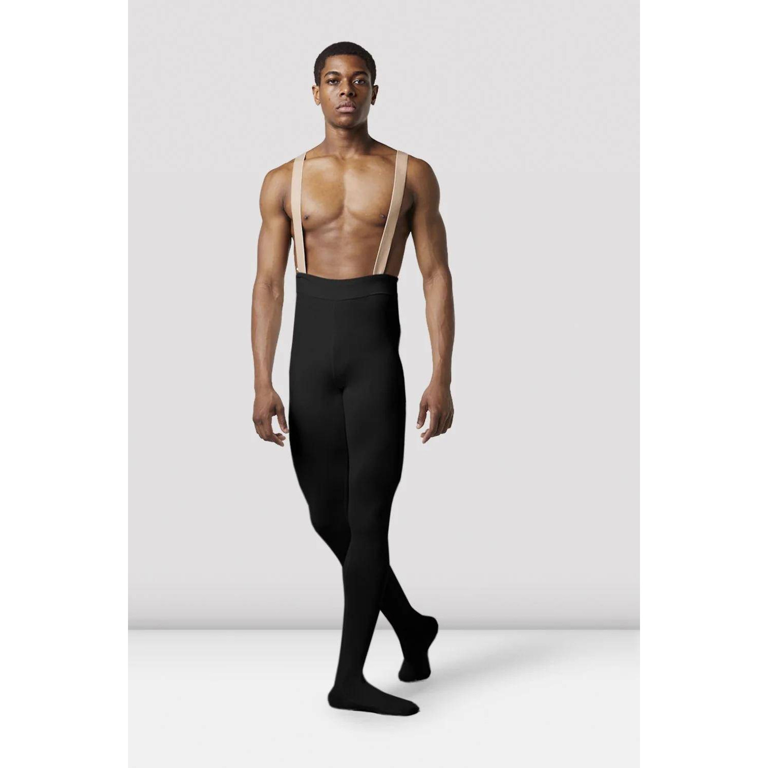 MP001 Leggings mit Fuss und Ballenloch Men hautfarbene Träger angenäht