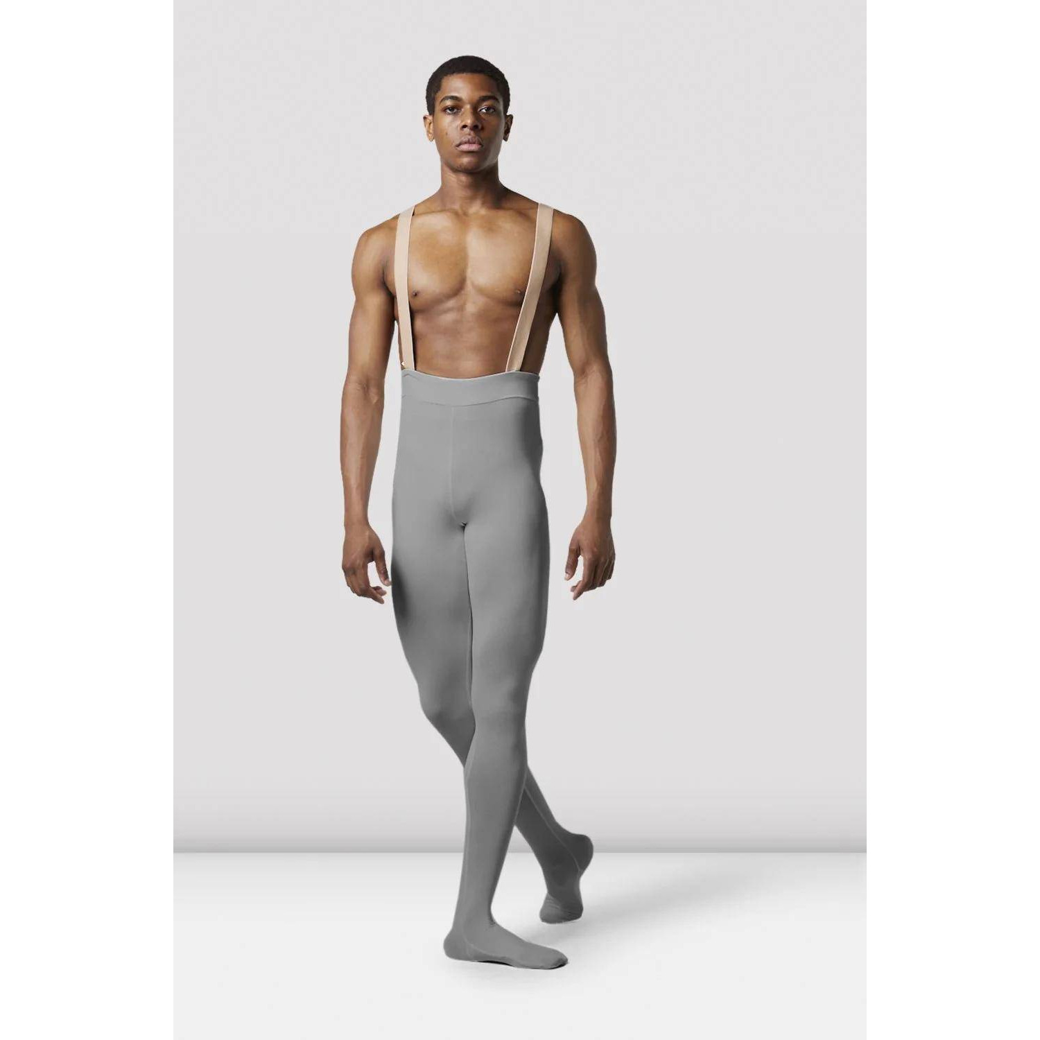 MP001 Leggings mit Fuss und Ballenloch Men hautfarbene Träger angenäht