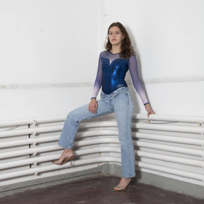 Kinder Turnanzug langarm blau 1623 Agiva | Ballett Shop Zürich