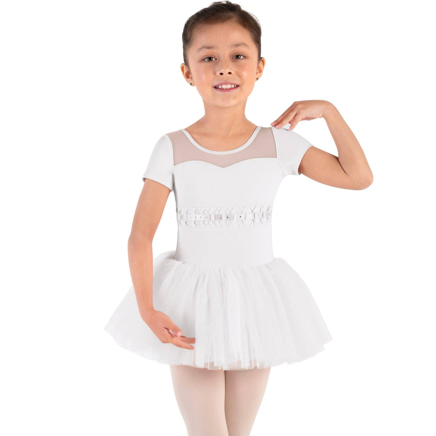 Tanzdress Kinder mit Tutu Meshausschnitt Flechtdetail Daliah CL9262 Bloch Twist