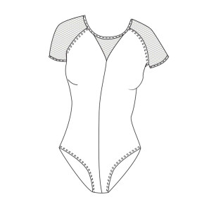 Trikot mit kurzen Tüllärmeln DAYA von Temps Danse | Ballett Shop