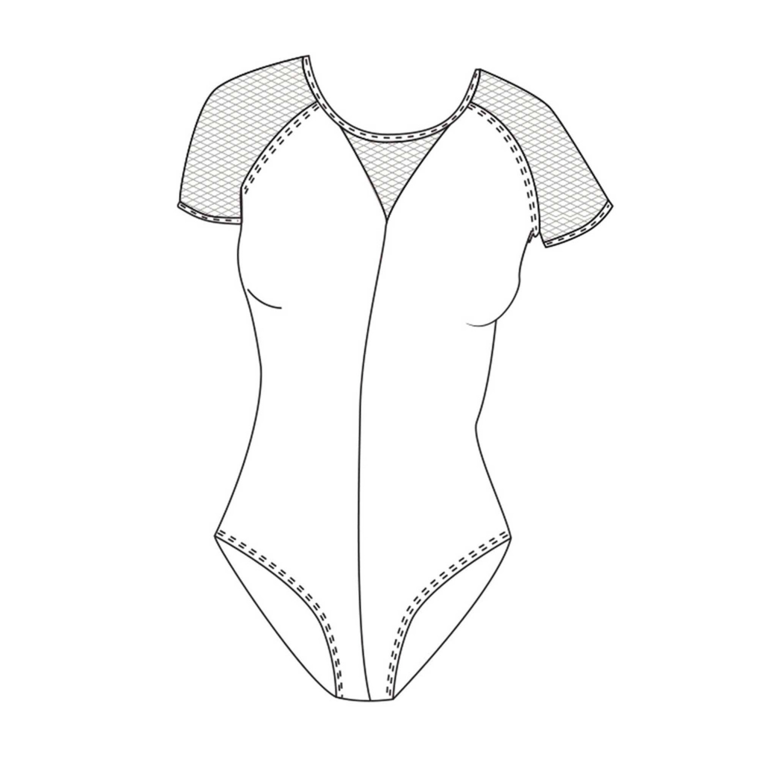 Trikot mit kurzen Tüllärmeln DAYA von Temps Danse | Ballett Shop