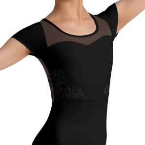 Kindertrikot kurzarm mit Rückenstickerei CL20003 Bloch Camellia