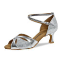 Tanzschuh silber mit Wildledersohle von Diamant | Ballett Shop Zürich