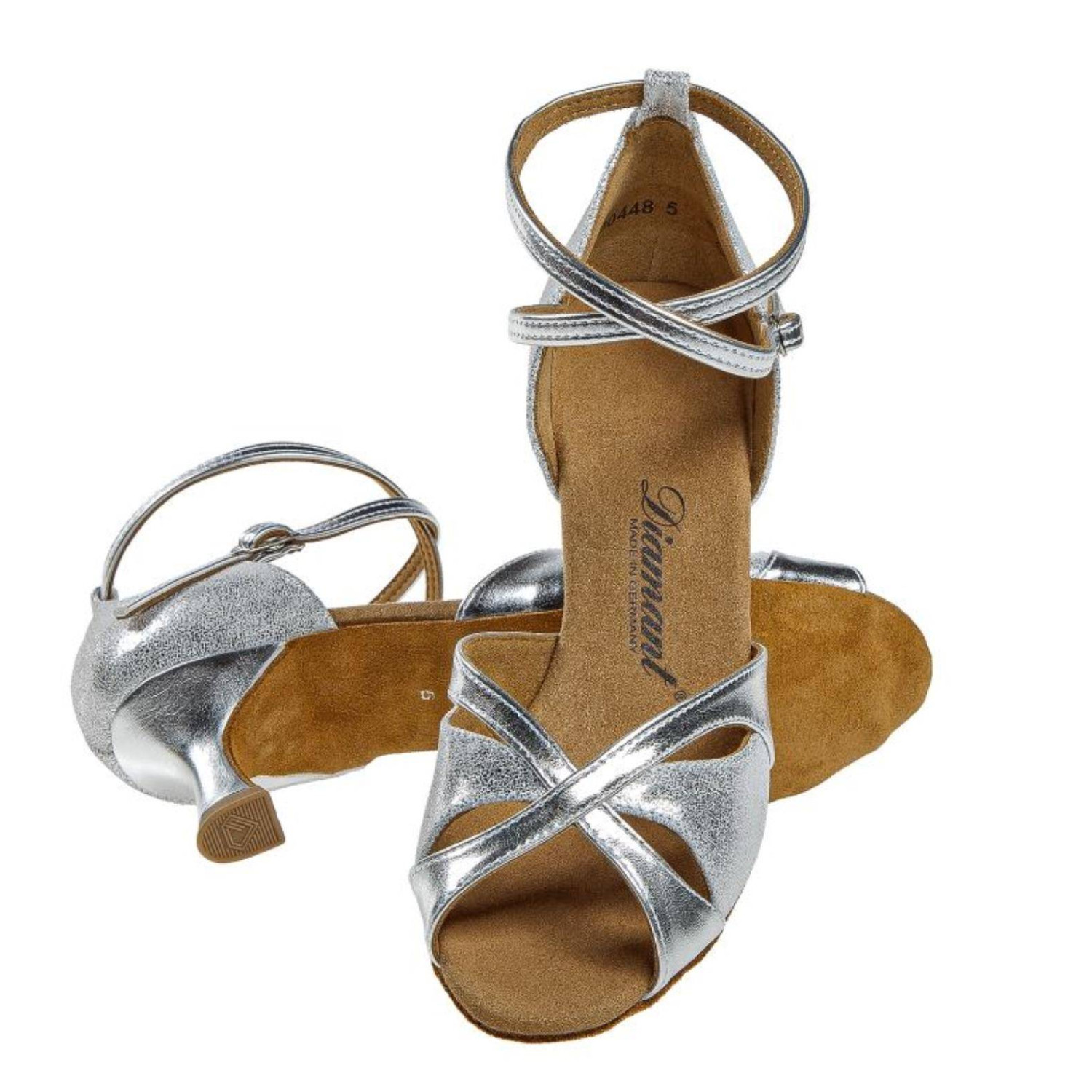 Tanzschuh silber mit Wildledersohle von Diamant | Ballett Shop Zürich