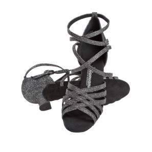 Latein Damen Tanzschuh Silber Brokat 108-036-519 Diamant