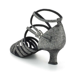 Latein Damen Tanzschuh Silber Brokat 108-036-519 Diamant