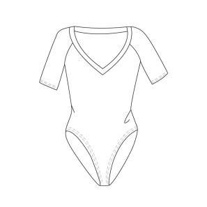 3/4 Arm Body mit V-Ausschnitt MADDY Temps Danse im Ballett Shop