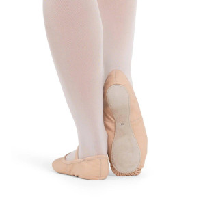 Ballettschuhe Kinder Leder ganze Sohle mit Gummizug Luna V100C Capezio