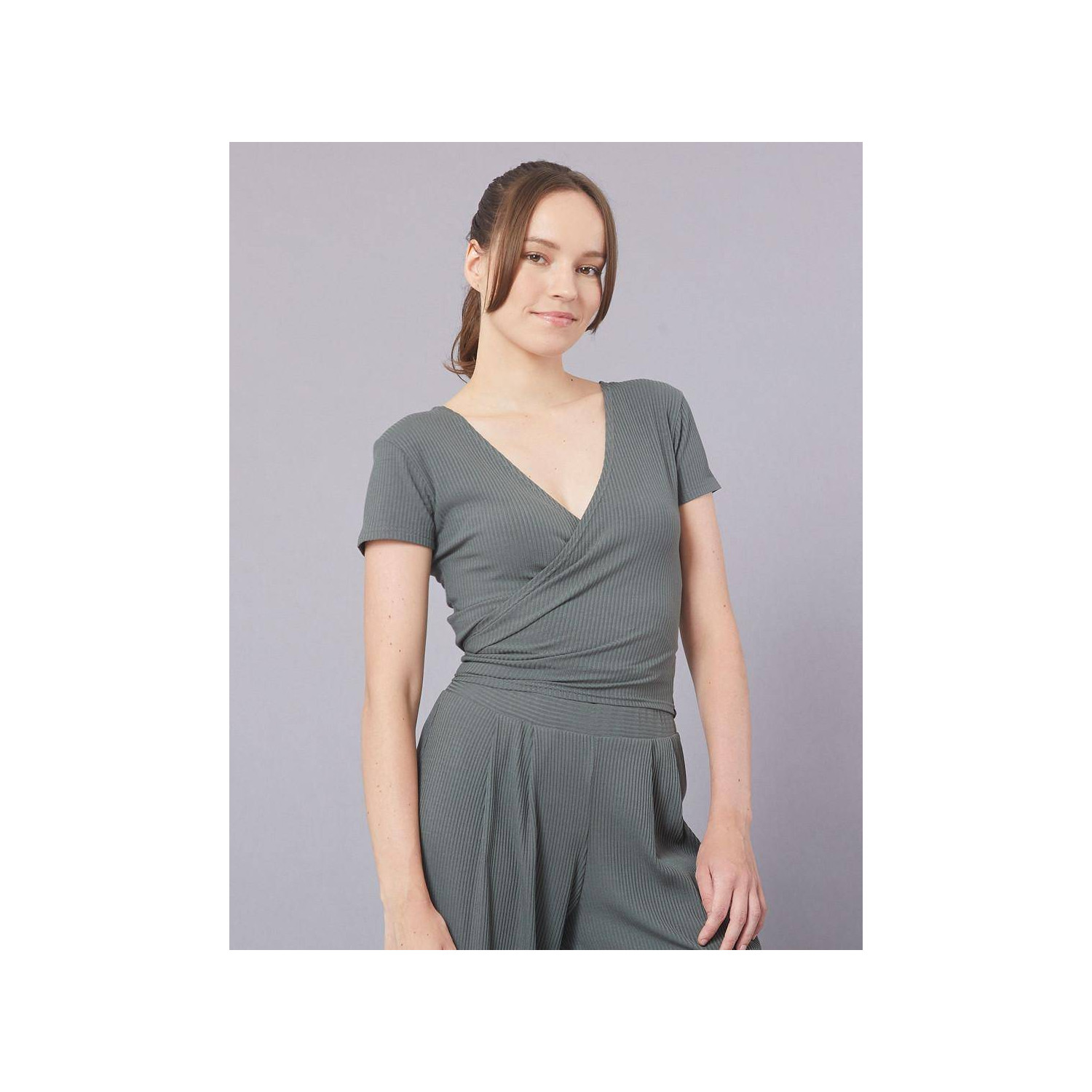 Reversibles Wickeltop in Ripp-Optik ROBYN Temps Danse im Ballett Shop