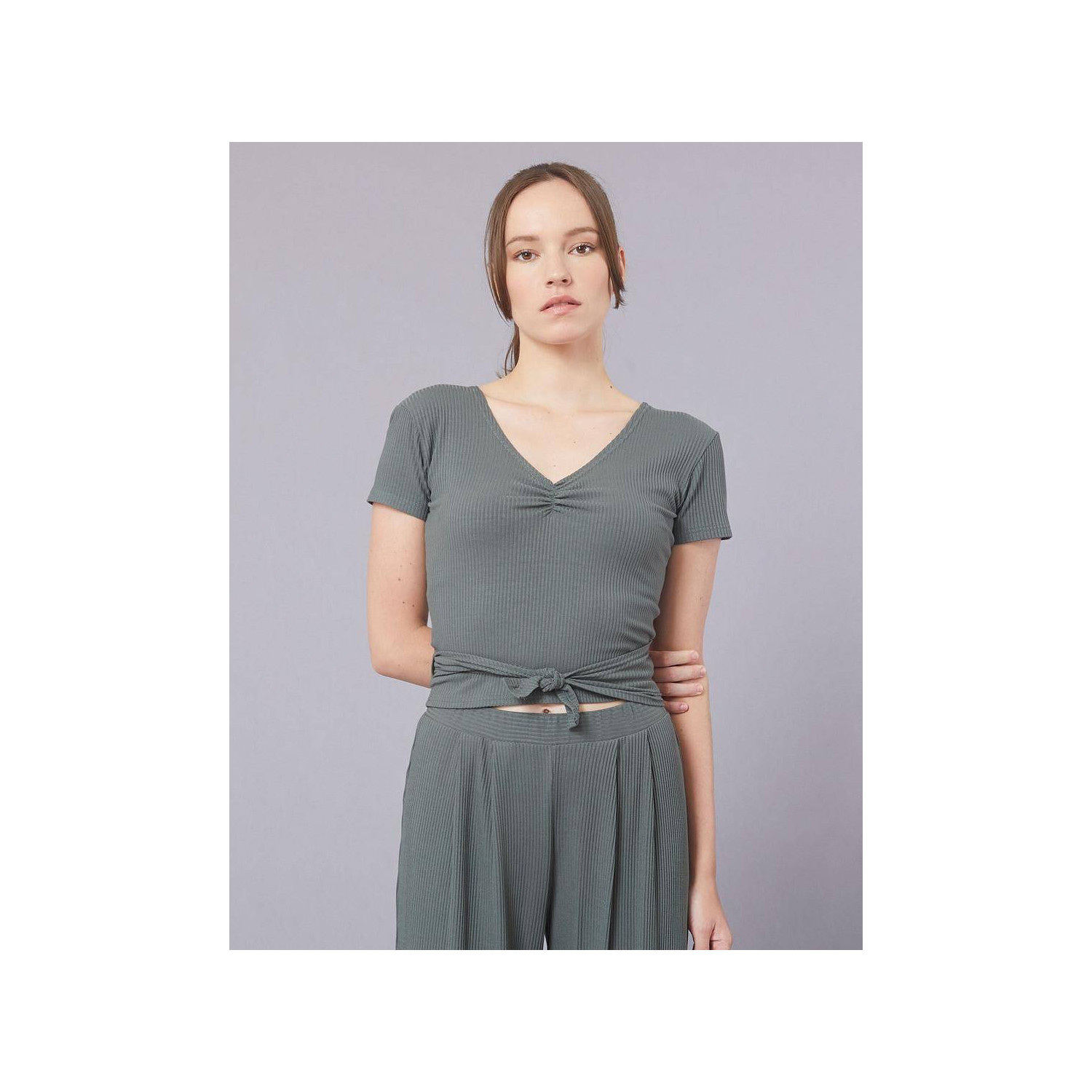 Reversibles Wickeltop in Ripp-Optik ROBYN Temps Danse im Ballett Shop