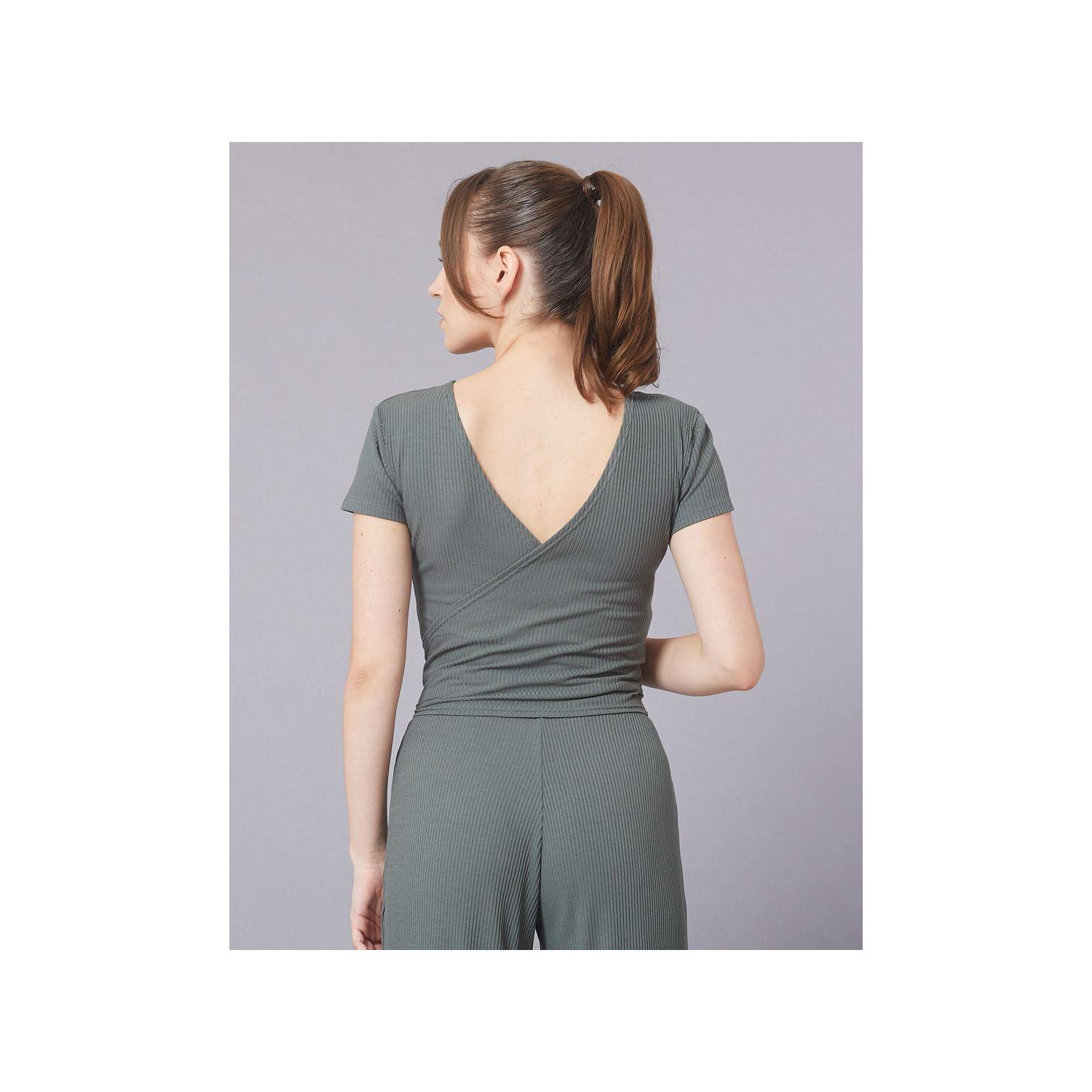 Reversibles Wickeltop in Ripp-Optik ROBYN Temps Danse im Ballett Shop