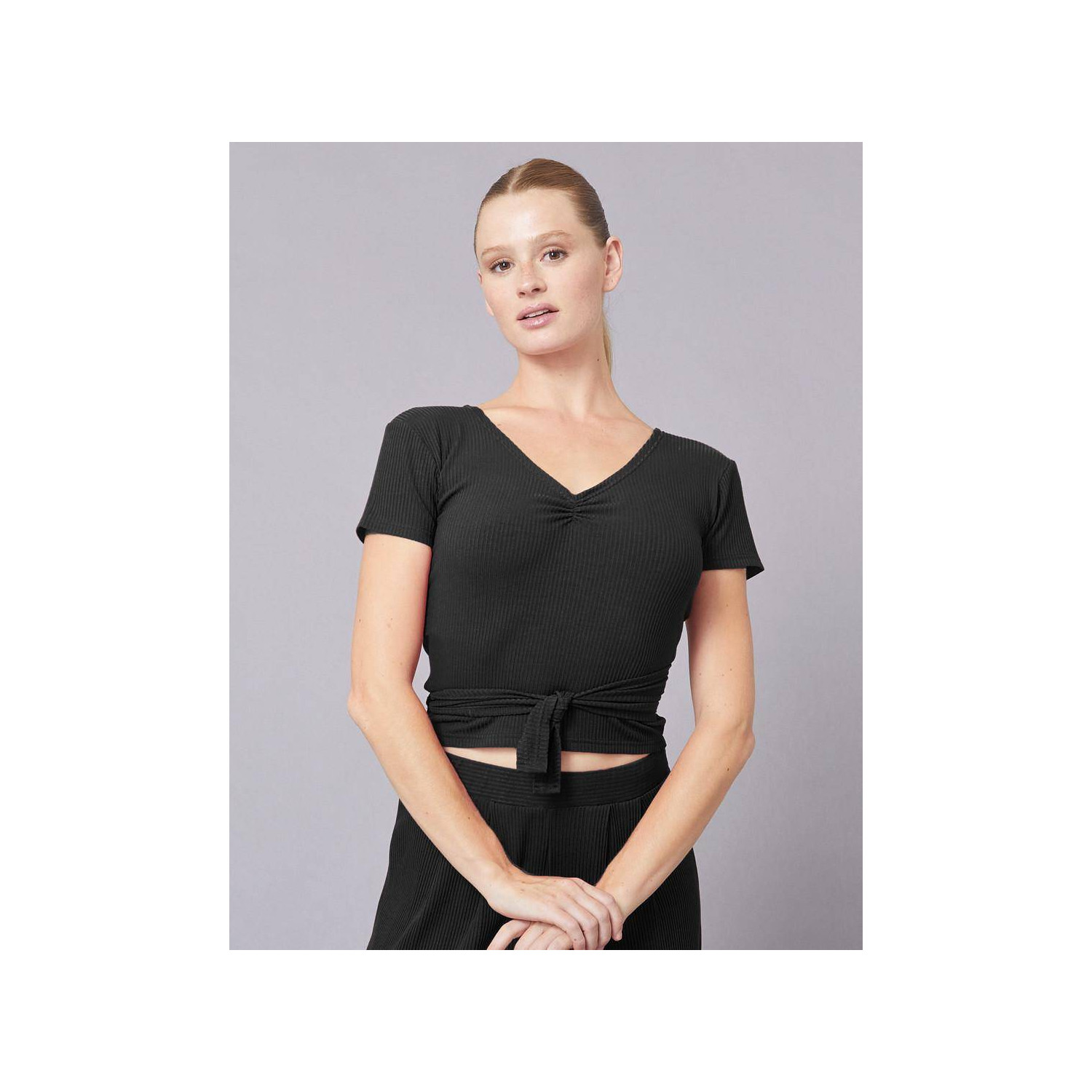 Reversibles Wickeltop in Ripp-Optik ROBYN Temps Danse im Ballett Shop