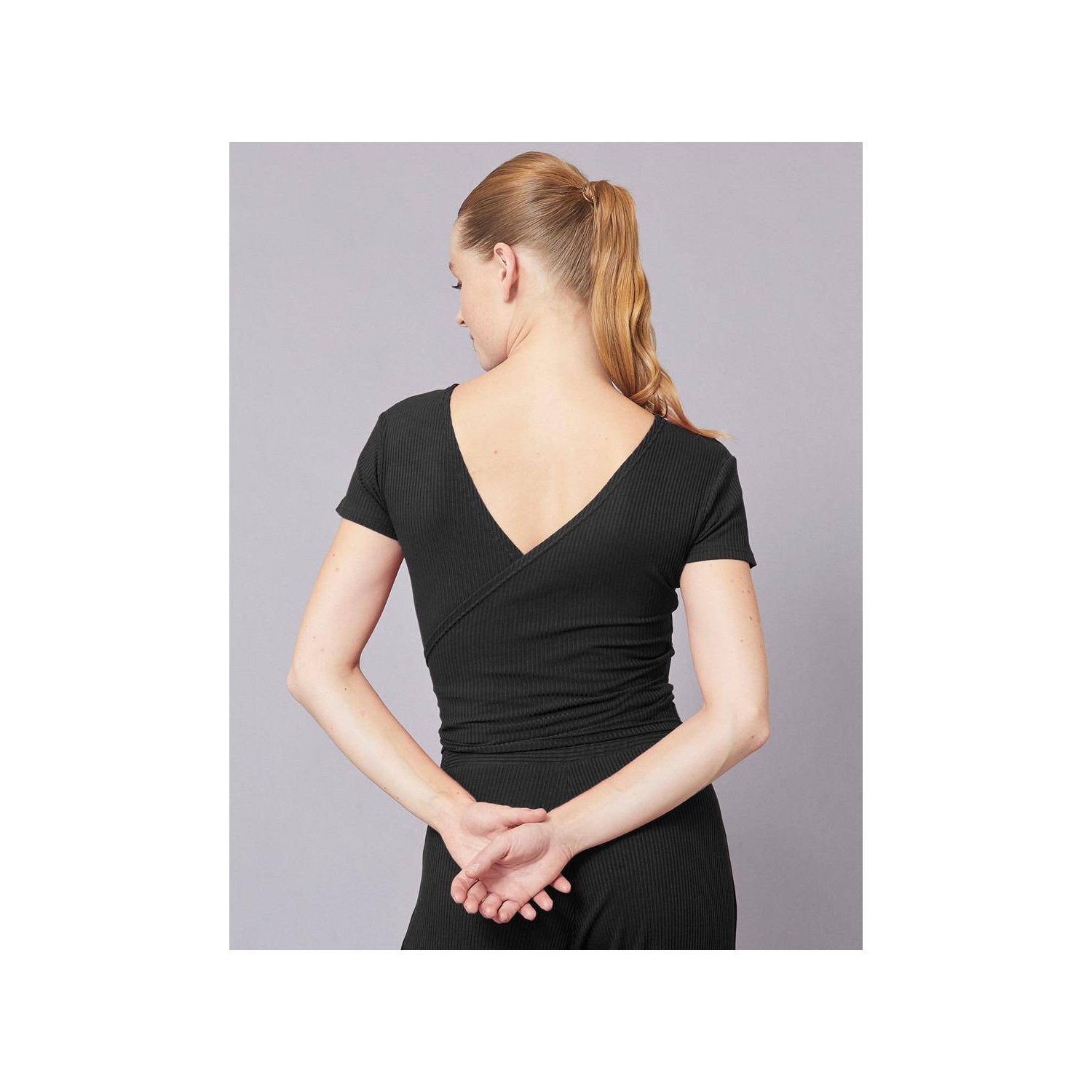 Reversibles Wickeltop in Ripp-Optik ROBYN Temps Danse im Ballett Shop