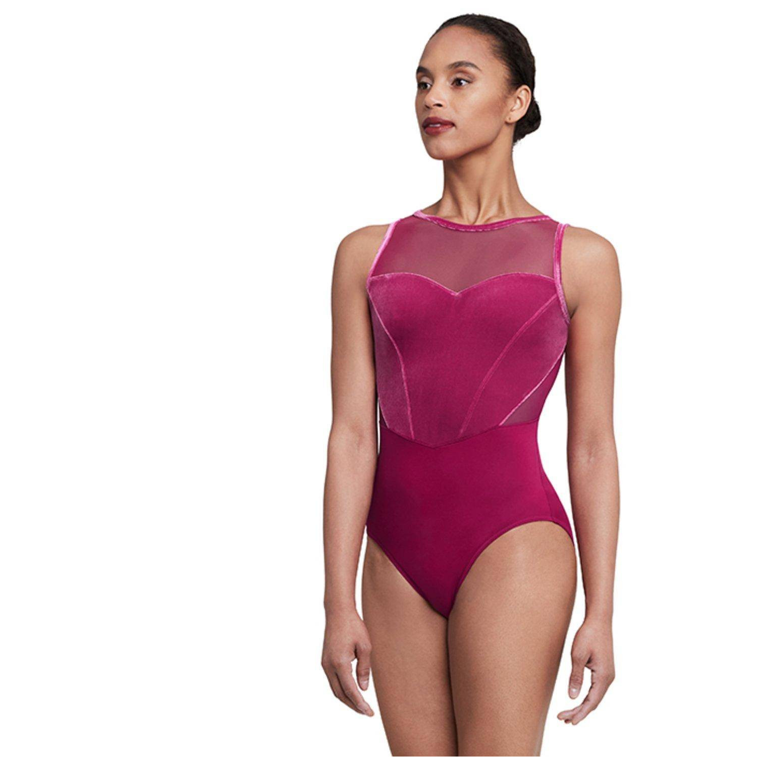 Trikot Damen Samtstoff hochgeschlossen offener Rücken L5685 Bloch Holiday 