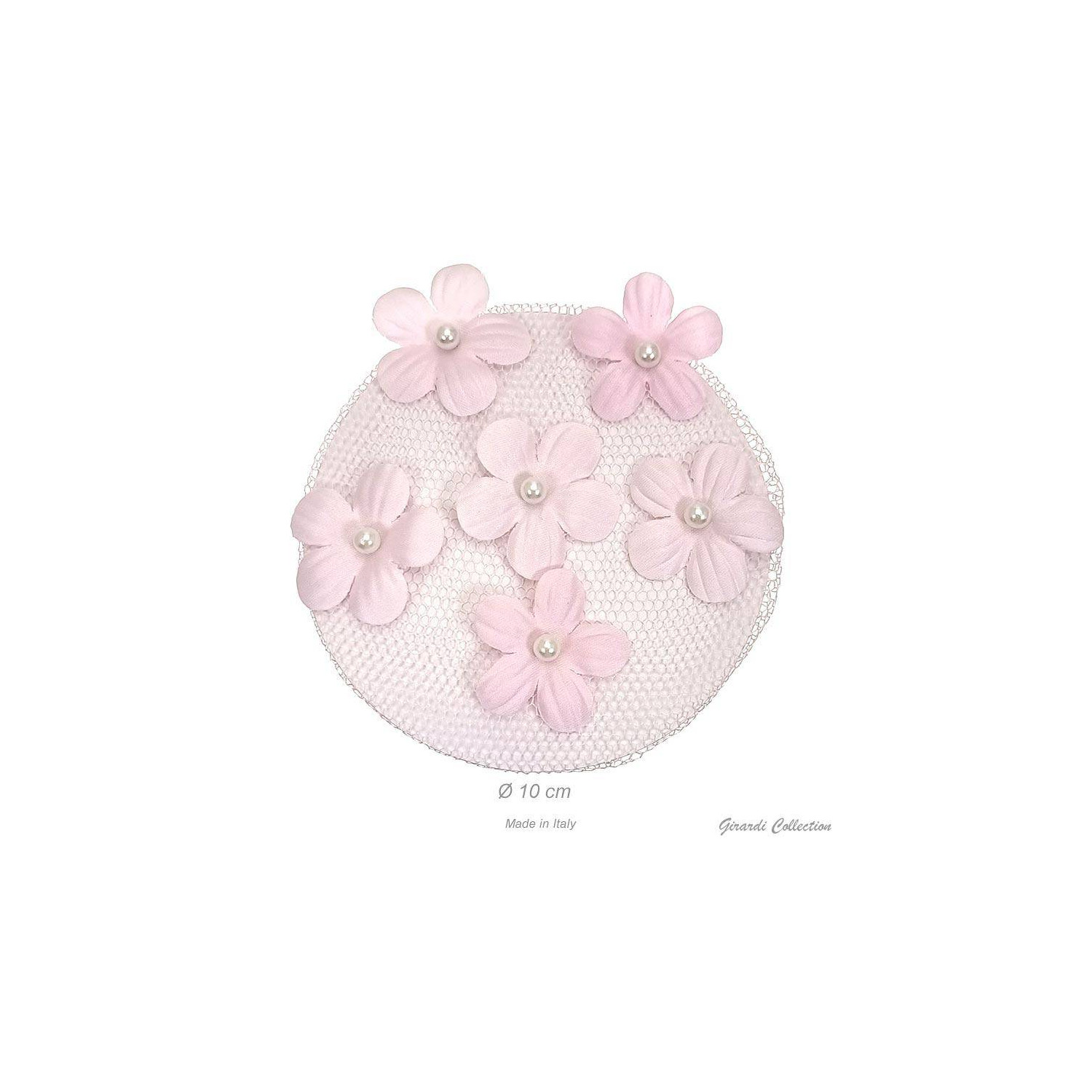 Haarnetz mit Perlen und Blumen pink B67001_1 Girardi