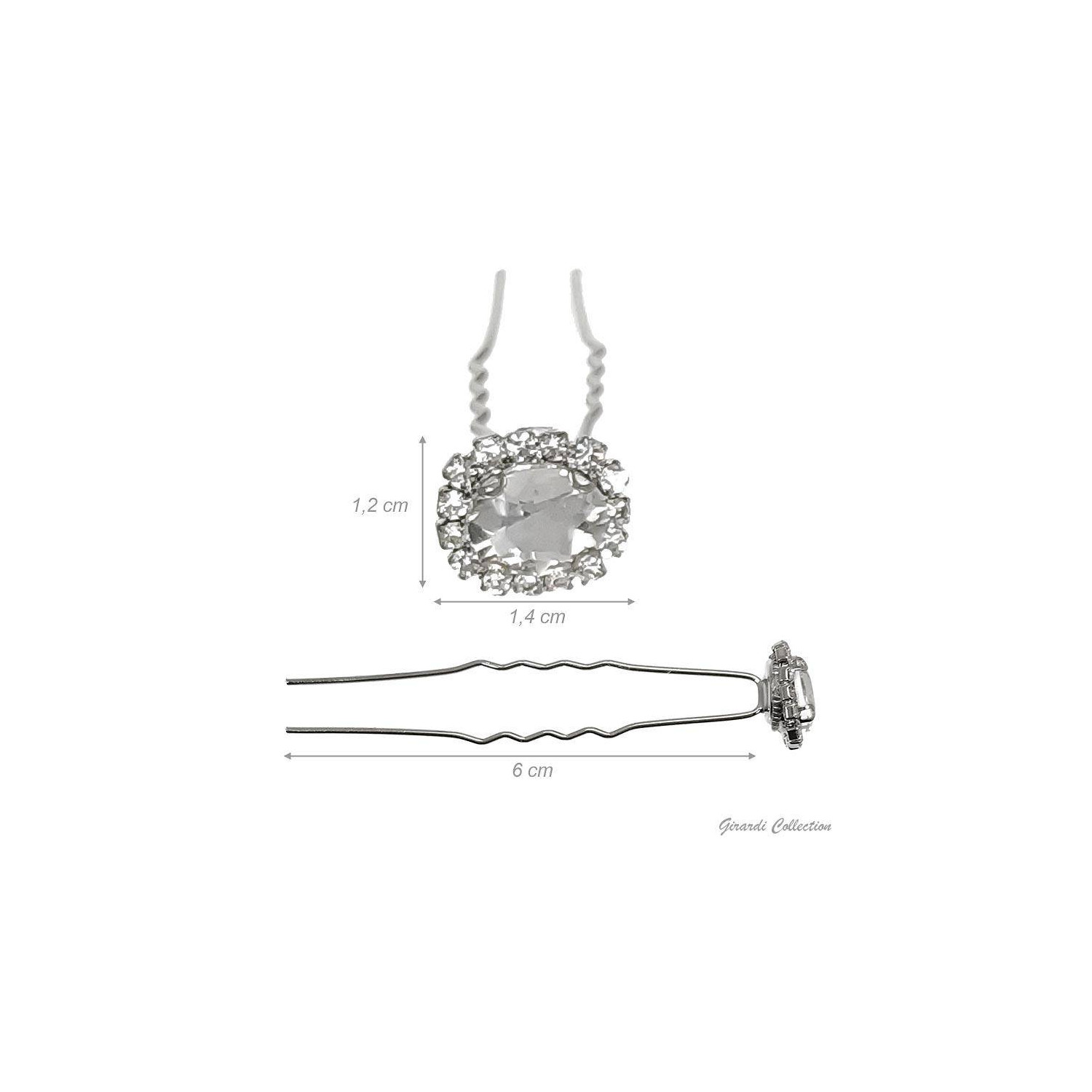 Haarklammerset 5er-Pack oval mit Strass 6cm B56092 Girardi