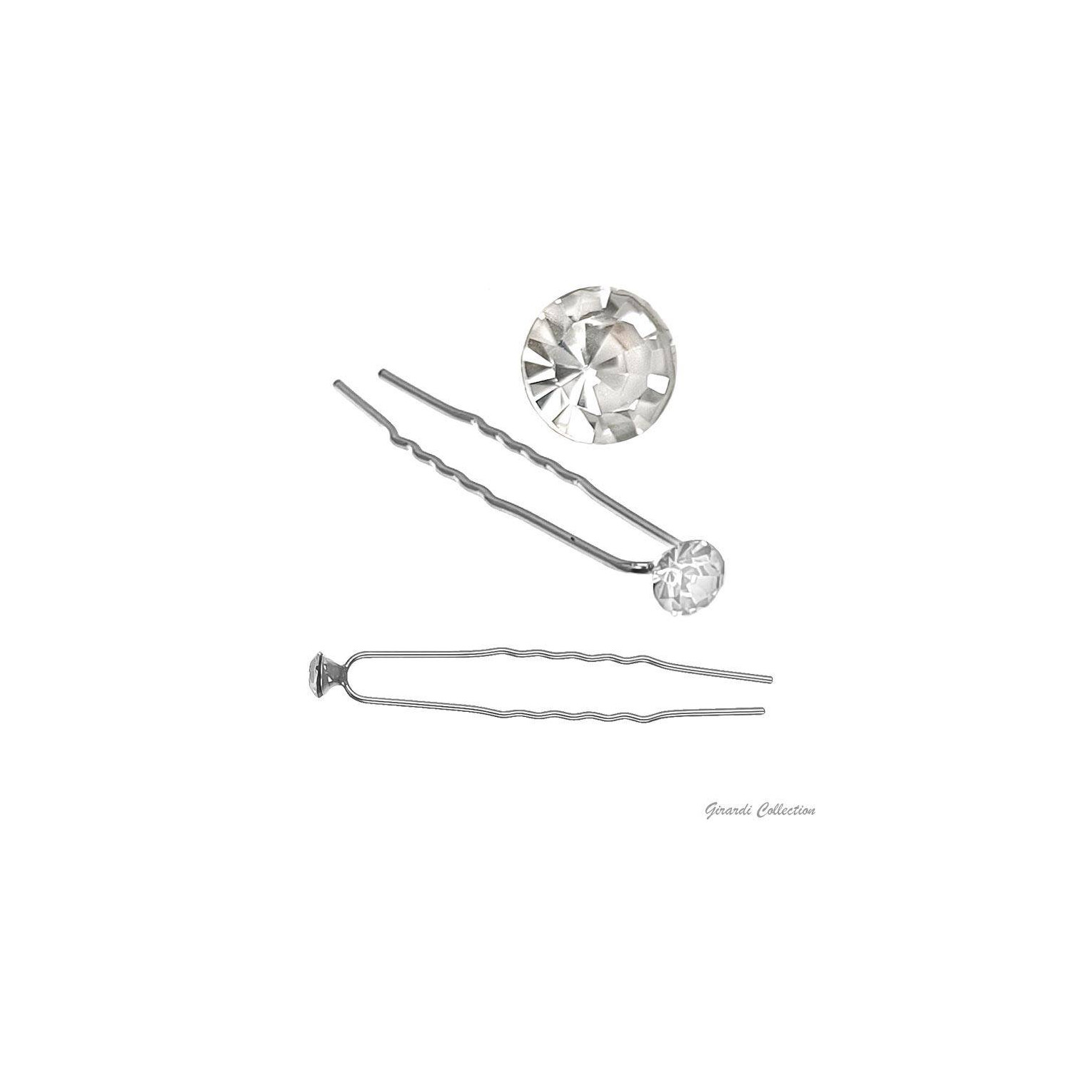 Haarklammer SILBER einzeln mit Strassstein W560139M6_1 Girardi
