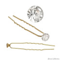 Haarklammer GOLD einzeln mit Strassstein W560139M6_2 Girardi