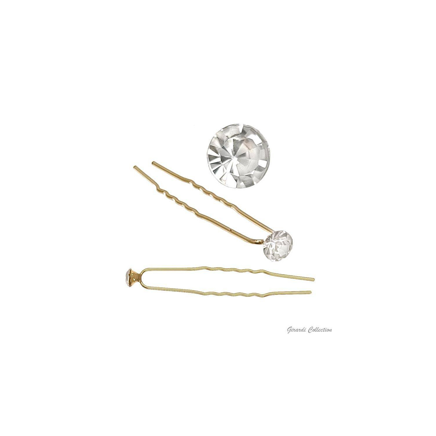 Haarklammer GOLD einzeln mit Strassstein W560139M6_2 Girardi